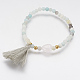 Cotton Thread Tassel Charm Bracelets X-BJEW-JB03544-06-1