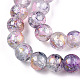 Chapelets de perles en verre craquelé peint DGLA-R053-04P-3