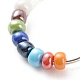 Colorful Glass Beaded Rotating Cuff Rings RJEW-JR00485-02-5