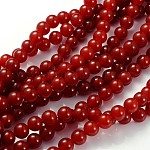 Carnelian Beads Strands, Carnelian, Dyed, Round, FireBrick, 10mm, Hole: 1.2mm, about 39pcs/strand, 15~16 inch