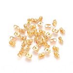 Iron Ear Nuts, Friction Earring Backs for Stud Earrings, Golden, 6x4x3mm, Hole: 0.7~1.0mm
