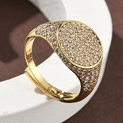 Манжеты из латуни с микро паве кубический цирконий для женщин RJEW-A069-13G-03