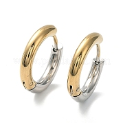 Серьги-кольца Huggie Hoop из двухцветной нержавеющей стали 304 с ионным покрытием (IP) EJEW-A106-01C