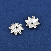 8 -petal тибетский стиль сплава цветок крышки шарика TIBEB-2347-S-LF