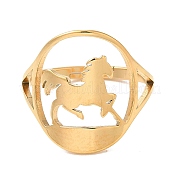 Chapado en iones (ip) 304 anillo ajustable de caballo de acero inoxidable para mujer RJEW-M149-21G