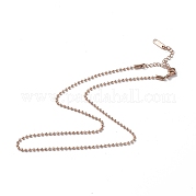 Ion Plating(IP) 304 Stainless Steel Ball Chain Necklace for Men Women NJEW-K245-017B