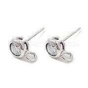 Латунные серьги-гвоздики из циркония ZIRC-P105-02P-05