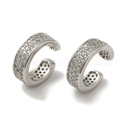 Серьги-каффы из латуни с микропаве из кубического циркония EJEW-R162-45P