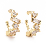 Серьги-каффы из прозрачного кубического циркония EJEW-G288-07G