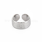 304 anillo de puño abierto plano de acero inoxidable para mujer RJEW-S405-204P