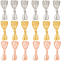 UNICRAFTALE 50pcs Rack Plating Brass Pendant Pinch Bails Filigree Ice Pick  Rose Gold Pinch Bails for Half Drilled Beads Charm Pendants Jewelry Making  13x8x5mm 