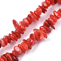 Natural Sea Shell Beads Strands, Dyed, Square Heishi Beads, White,  1~3.5x4.5~10x4.5~10mm, Hole: 0.5mm, 16.1 inch~16.9 inch