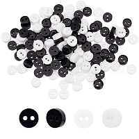 Lucid Round 2-Hole Shirt Button, Resin Button, Clear, About 20mm in Diameter, Hole: 1.5mm, About 200pcs/bag Resin Flat Round Clear