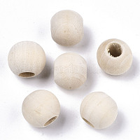 Large Hole Unfinished Wood Beads 8-40mm Antique White Natural Wooden Loose  Spacer Beads Macrame Beads For Jewelry Making DIY