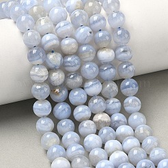Нити натуральных голубых кружевных агатовых бусин&nbsp;G-F222-29-8mm-1