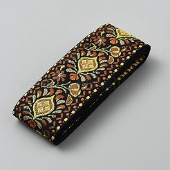 Rubans en polyester brodés à motifs floraux de style ethnique&nbsp;OCOR-WH0104-26C