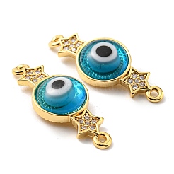 Шармы-соединители из латуни с микропаве из прозрачного кубического циркония&nbsp;KK-K338-04G