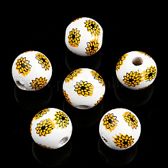 Perles en bois peintes par pulvérisation&nbsp;WOOD-N015-02
