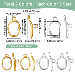 10 шт. 2-цветное ионное покрытие (IP) застежки-тоглы из нержавеющей стали 304&nbsp;STAS-SC0010-68A