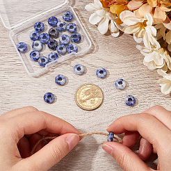 30 шт. натуральные голубые точечные яшмовые европейские бусины&nbsp;G-SP0001-01A-05