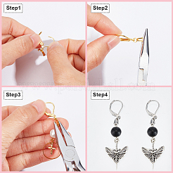 60 шт. 2-х цветная фурнитура для сережек из нержавеющей стали 304&nbsp;STAS-SP0001-20