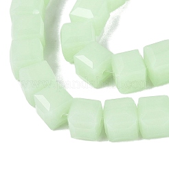 Fili di perline giada di vetro imitato&nbsp;GLAA-R041-8x8mm-B04