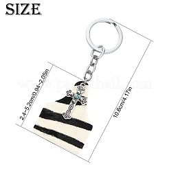 Porte-clés en cuir de vache et alliage&nbsp;KEYC-YW00093-01