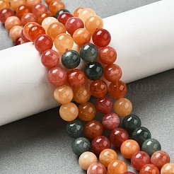Billes de jade naturelles de teint en malaisades teintes&nbsp;G-G021-02B-21
