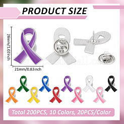 200 шт. 10-цветная информационная лента с эмалированными значками из цинкового сплава&nbsp;JEWB-WA0001-02