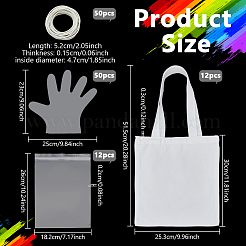 12 Stück rechteckige schwarze Verpackungsbeutel aus Canvas-Stoff mit Griffen&nbsp;ABAG-NB0002-40
