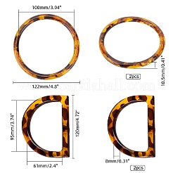 4 шт. 2 стиля сменных ручек из смолы&nbsp;DIY-PH0005-12