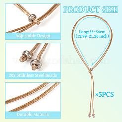 Fabrication de collier coulissant en cordon de polyester ciré&nbsp;NJEW-TAC0018-04