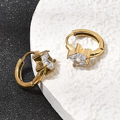 Pendientes de aro con forma de estrella&nbsp;EJEW-P344-01G