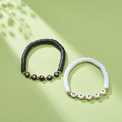 Set di braccialetti elasticizzati heishi in argilla polimerica fatti a mano&nbsp;BJEW-JB08755