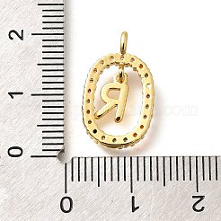 Pendentifs avec zircon cubiques à micro-pavés en laiton&nbsp;ZIRC-P123-01G-R02