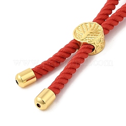 Серебряные браслеты из витого нейлонового шнура&nbsp;DIY-B066-03G-15