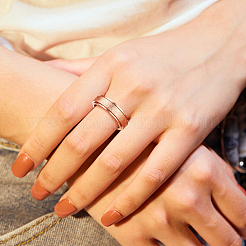 6 Stück 6 Farben strukturiertes Edelstahl-Set mit rotierenden Fingerringen&nbsp;RJEW-AN0001-08