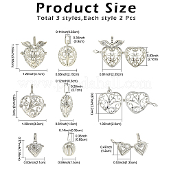 6 шт. подвески-клетки из латуни и сплава в двух стилях&nbsp;FIND-YW0011-82