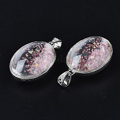 Овальные подвески из прозрачного стекла&nbsp;GLAA-S199-005