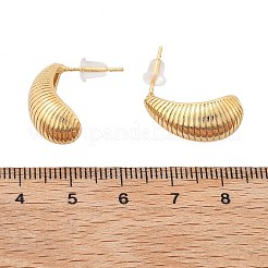 Серьги-гвоздики в форме капли с латунной полоской&nbsp;EJEW-K286-09G