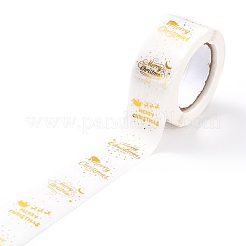 Autocollants en rouleau plat rond sur le thème de noël&nbsp;DIY-B045-15A
