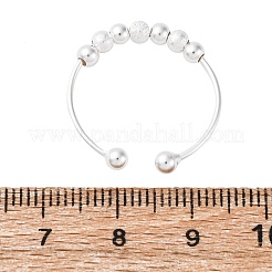 Вращающиеся 925 открытые манжетные кольца из стерлингового серебра&nbsp;RJEW-S624-06S