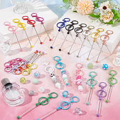 42 Stück 21-Farben-Legierung Bar Perlen Schlüsselanhänger für Schmuck machen DIY Handwerk&nbsp;DIY-WA0001-14