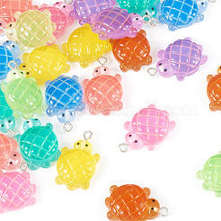 32 шт. 8-цветные градиентные подвески из непрозрачной светящейся смолы&nbsp;RESI-TA0003-64