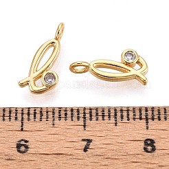 Breloques en laiton avec zircone cubique de micro pave&nbsp;KK-N263-97G-L