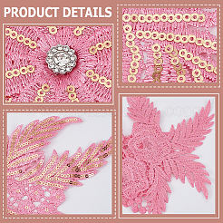 4 Stück Blumen- und Blattapplikationen aus Polyester und Kunststoff&nbsp;PATC-CY0001-49B