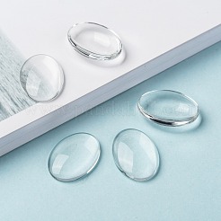Прозрачные стеклянные овальные кабошоны&nbsp;X-GGLA-R022-25x18