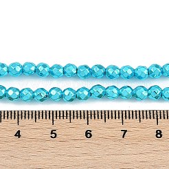 Brins de perles d'hématite synthétique non magnétiques galvanisées avec peinture de cuisson&nbsp;G-H072-A01-01B