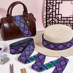 Шестиугольный узор винтажная жаккардовая полиэстеровая лента&nbsp;OCOR-WH0107-12B