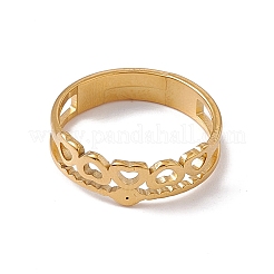 Ионное покрытие (ip) 201 нержавеющая сталь полое сердце с дурным глазом кольцо для женщин&nbsp;RJEW-C045-06G